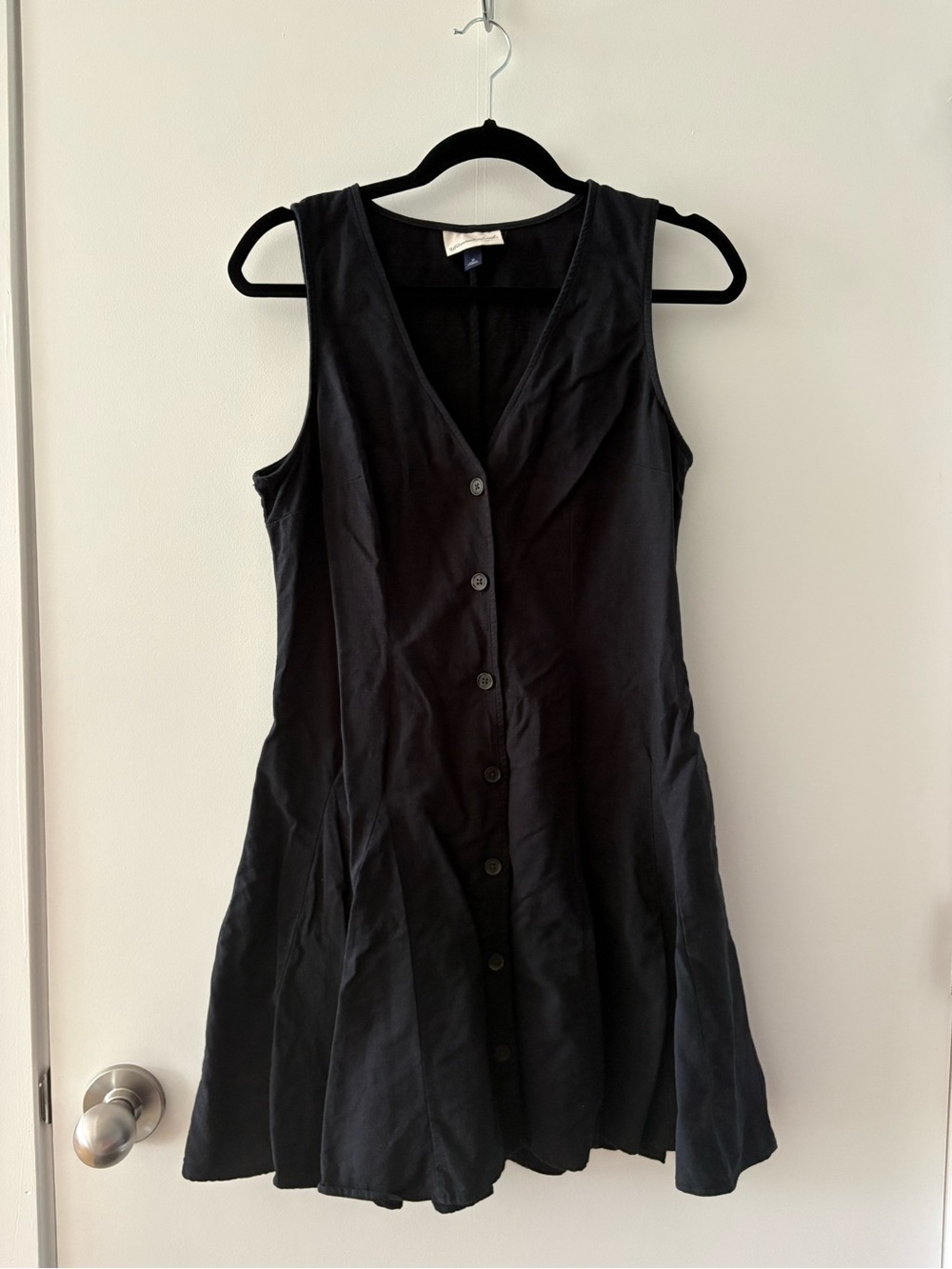 Universal Thread Black Sleeveless Button-Front Mini Dress